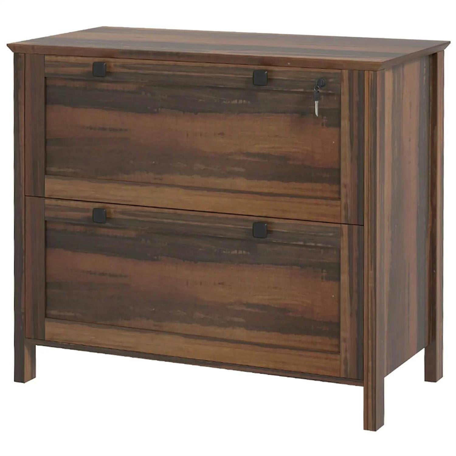 Demi Bonn Modern 2-Drawer Filing Cabinet with Adjustable Hanging Bar, for Letter, A4 and Legal Size, Home Office, Lateral File Cabinet, Brown