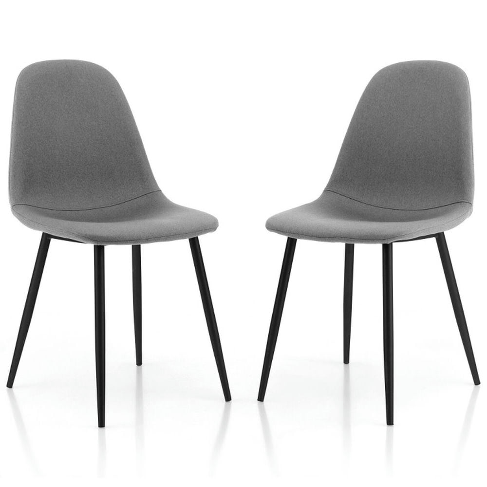 Finihen Modern Dining Chairs Set of 2 with Black Metal Legs for Living Room, Gray Finihen Modern Dining Chairs Set of 2 with Black Metal Legs for Living Room, Gray