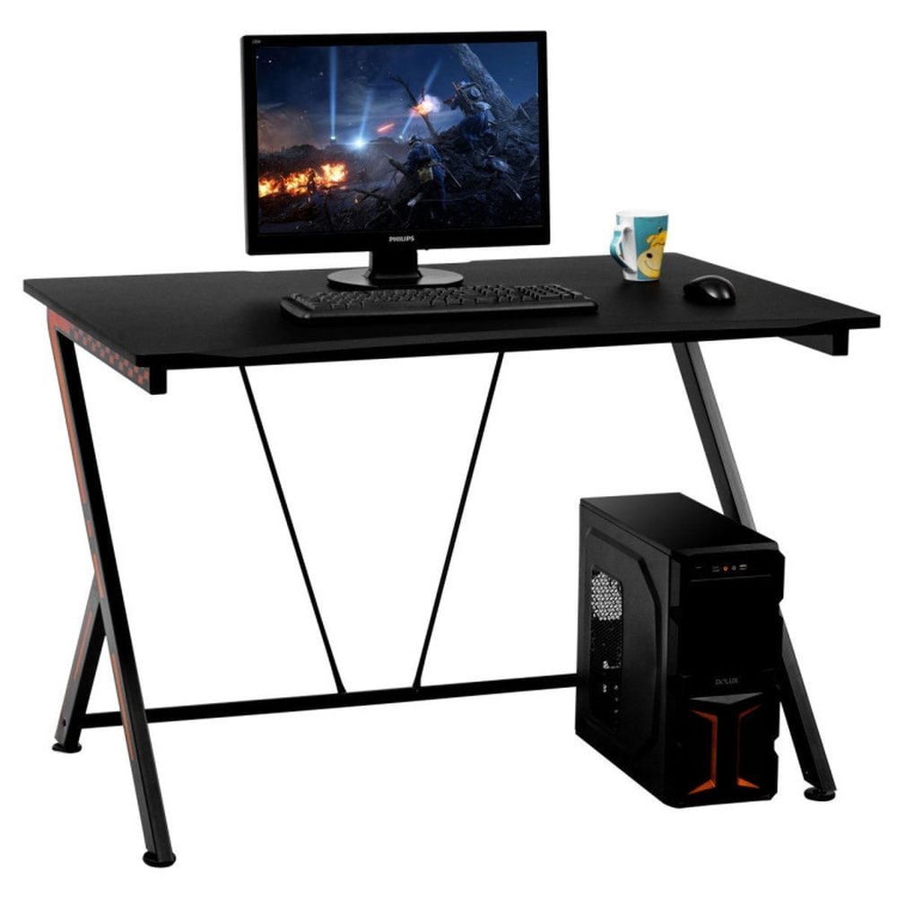Finihen Modern Ergonomic Study Computer Desk for Small Space, Home Office Desk Gaming Writing Table, Black Finihen Modern Ergonomic Study Computer Desk for Small Space, Home Office Desk Gaming Writing Table, Black