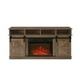 thumbnail image 1 of Demi Bonn Modern Farmhouse TV Media Stand for TV Up to 65'', Large Barn Inspired Home Entertainment Console with 23" Fireplace Insert, Open Shelves and Closed Cabinets, Brown, 1 of 12