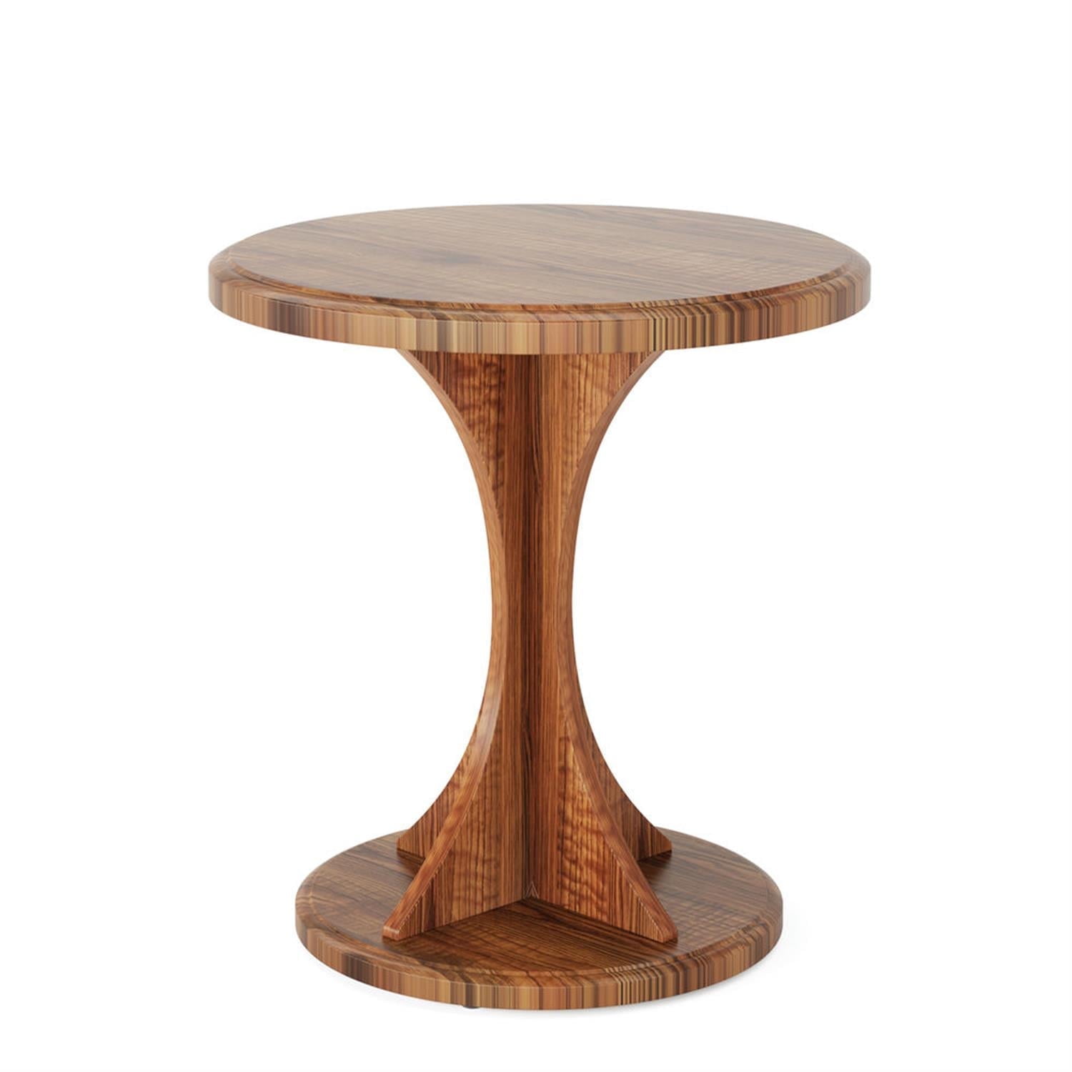 Demi Bonn Modern Round Sofa Side Table, Wood End Table Bedside Table for Small Spaces, Living Room, Bedroom, Brown