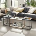thumbnail image 1 of Demi Bonn Nesting Coffee Table Set of 3, Large Rectangular Coffee Table and 2 End Side Tables, for Living Room, Reception Room, Black, 1 of 7