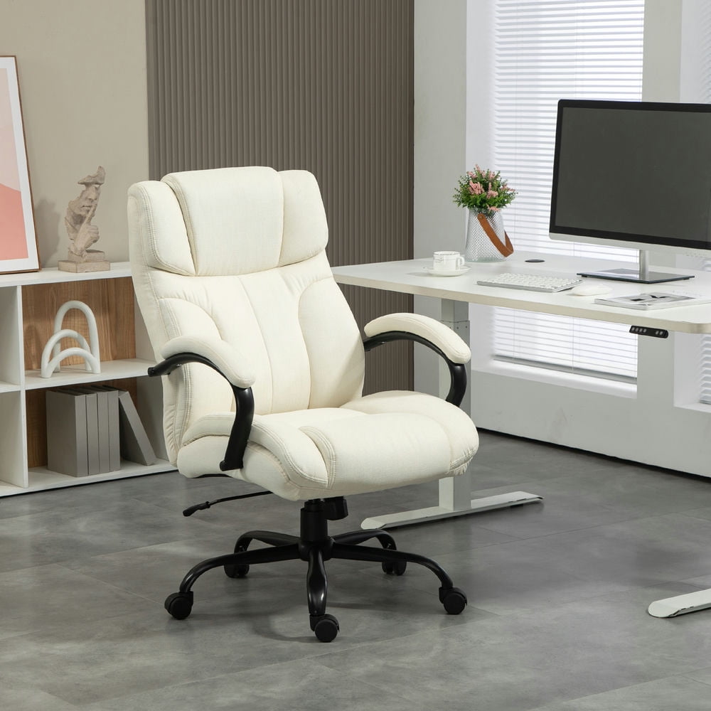 Finihen Office Desk Chair, Ergonomic Computer Chair, Modern Rolling Swivel Executive Chair for Home Office Work Comfort, White Finihen Office Desk Chair, Ergonomic Computer Chair, Modern Rolling Swivel Executive Chair for Home Office Work Comfort, White
