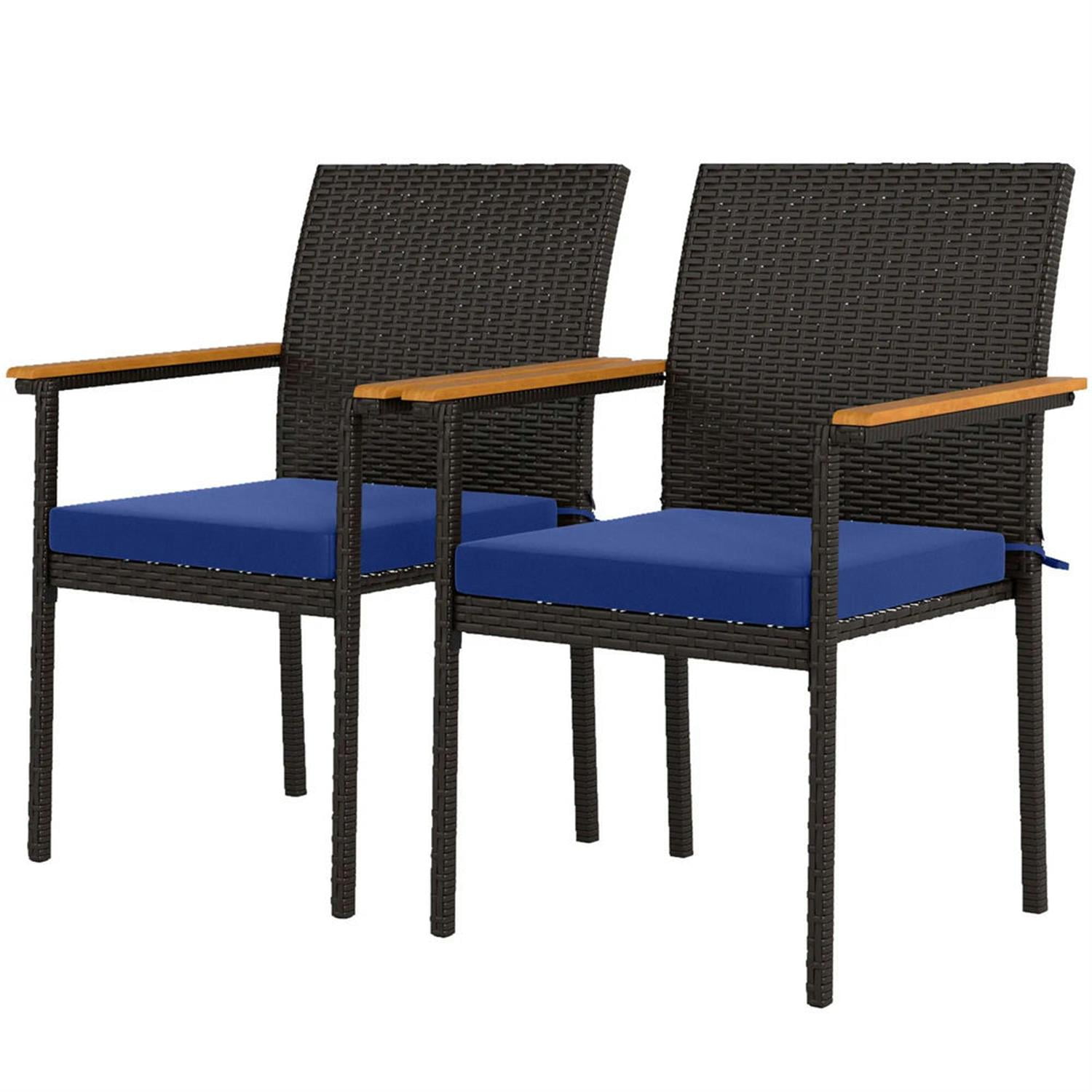 Outdoor Dining Chairs with Breathable Seat and Backrest for Backyard Porch Poolside-1 Piece