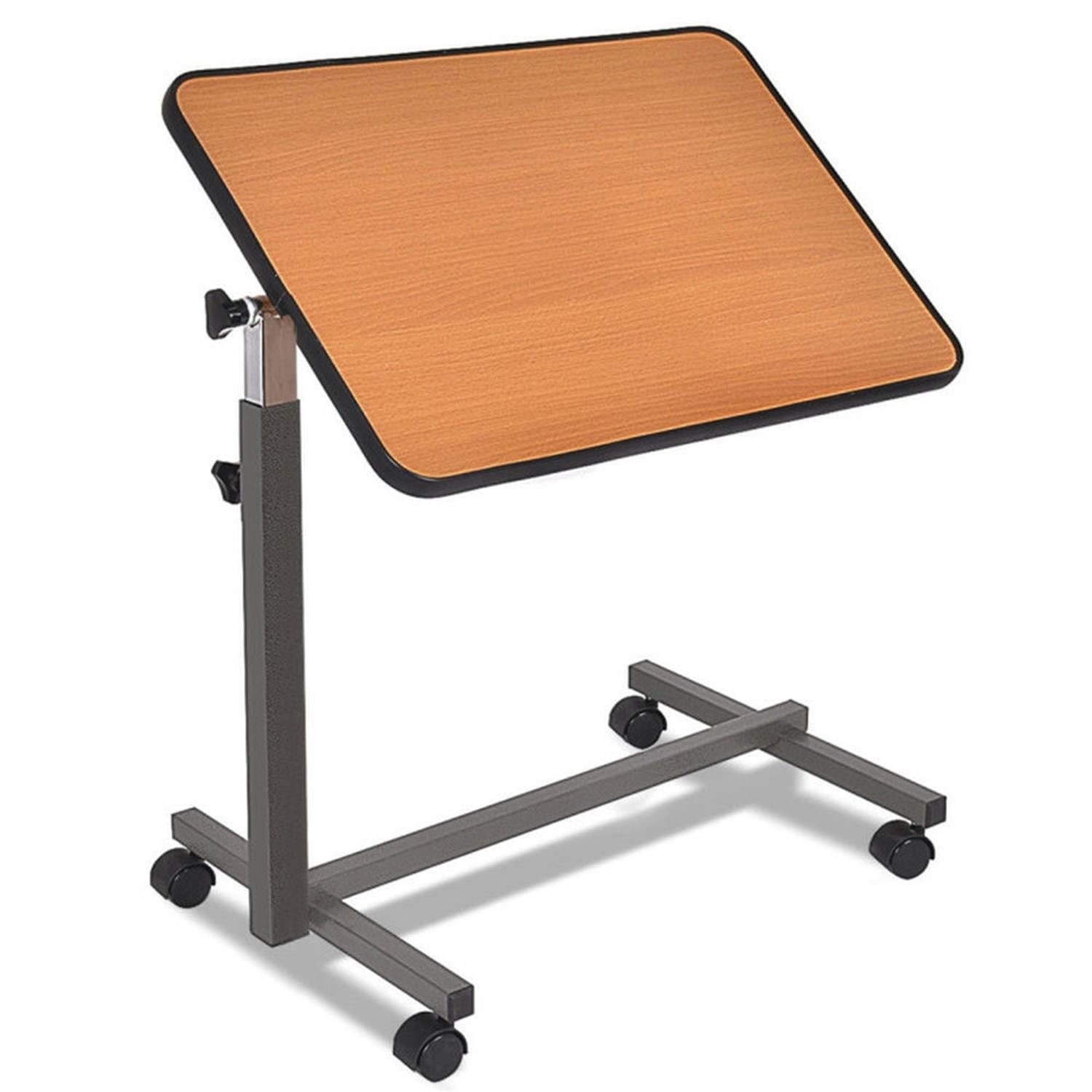 Finihen Overbed Rolling Food Tray Table, Laptop Workstation for Laptops, Books, Tablets, and Art, Brown Finihen Overbed Rolling Food Tray Table, Laptop Workstation for Laptops, Books, Tablets, and Art, Brown