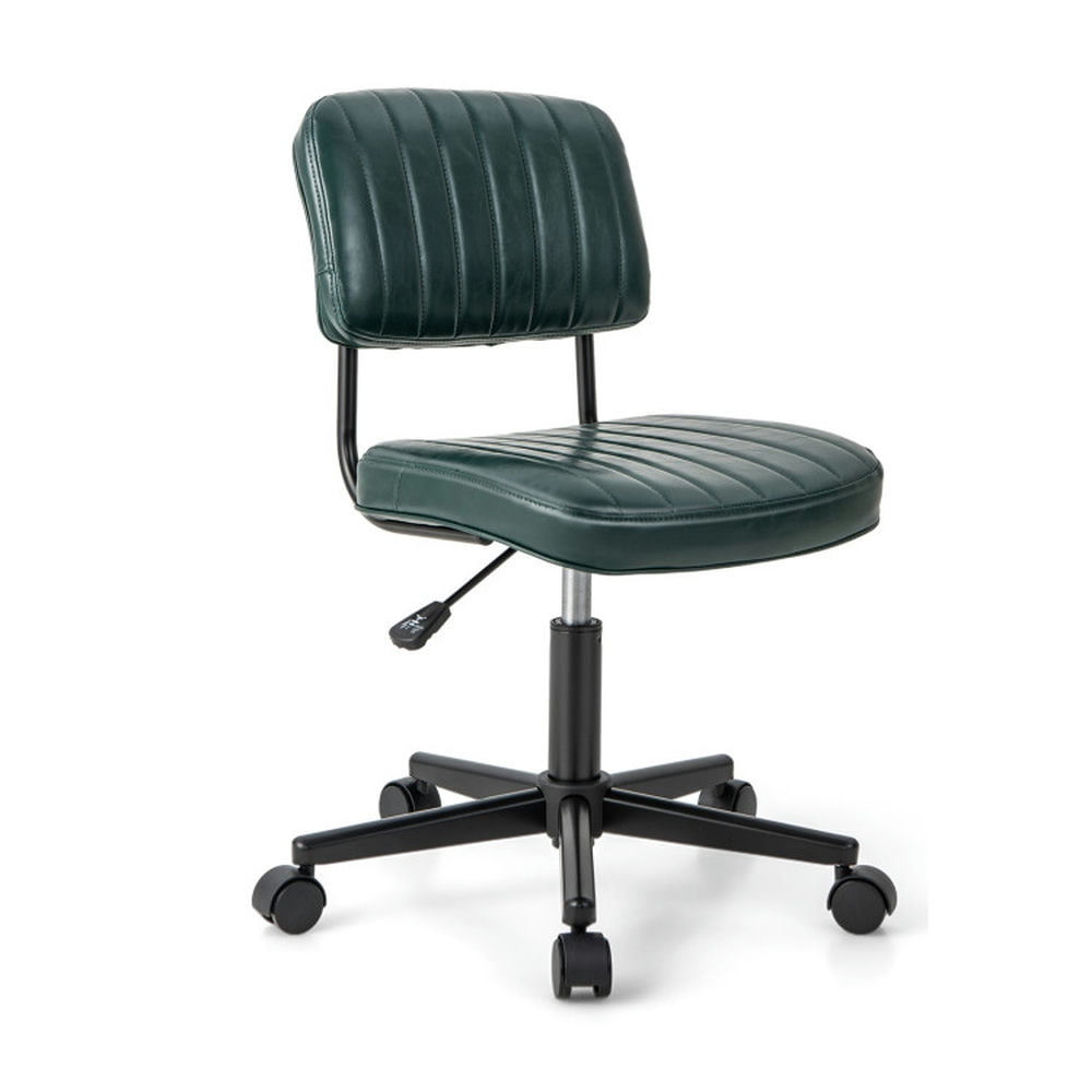 Finihen PU Leather Adjustable Office Chair Swivel Task Chair with Backrest for Home, Bedroom, Study, Green Finihen PU Leather Adjustable Office Chair Swivel Task Chair with Backrest for Home, Bedroom, Study, Green