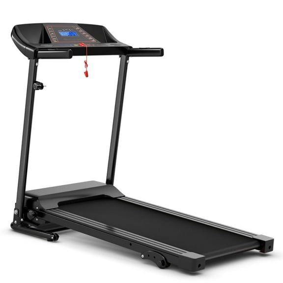 Finihen Portable Folding Treadmill, 1.0 HP Foldable Treadmill Electric Support Mobile Power, for Home/Office, Black