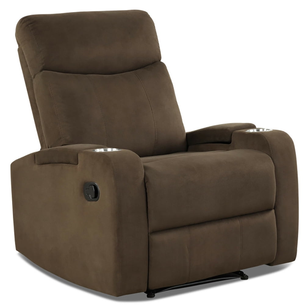 Finihen Recliner Chair, Single Sofa Lounger with Arm Storage and Cup Holder, for Living Room, Bedroom, Coffee