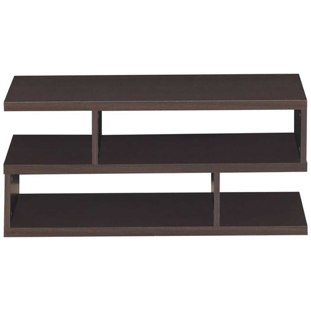 Demi Bonn Rectangular Coffee Table, 3-Tier Rectangular Modern Coffee Table with Storage Shelf, for Living Room, Reception Room, Office, Brown