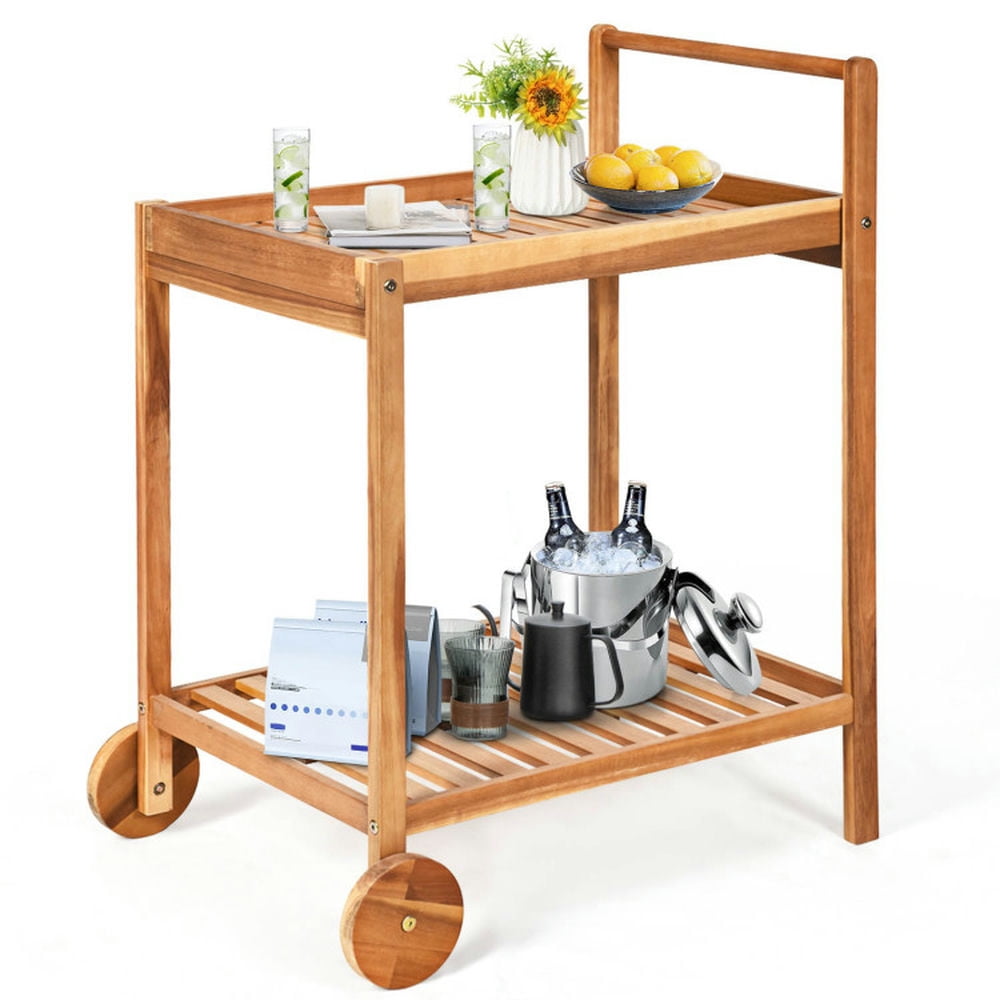 Finihen Rolling Cart, Kitchen Island Cart, 2-Tier Rolling Kitchen Island Serving Cart with Legs and Handle, for Kitchen, Dining Room, Natural Finihen Rolling Cart, Kitchen Island Cart, 2-Tier Rolling Kitchen Island Serving Cart with Legs and Handle, for Kitchen, Dining Room, Natural