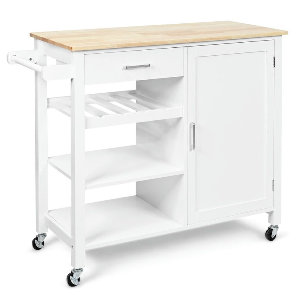 Finihen Rolling Cart, Kitchen Island Cart, Kitchen Island Cart Rolling Serving Cart Wood Trolley, for Kitchen, Dining Room, White Finihen Rolling Cart, Kitchen Island Cart, Kitchen Island Cart Rolling Serving Cart Wood Trolley, for Kitchen, Dining Room, White