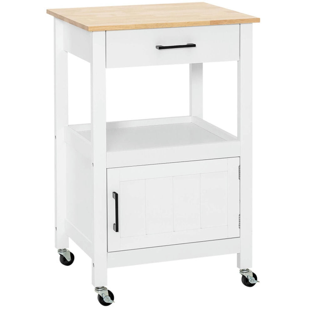 Finihen Rolling Cart, Kitchen Island Cart, Kitchen Island with Storage Drawer and 3 Hooks, for Kitchen, Dining Room, White Finihen Rolling Cart, Kitchen Island Cart, Kitchen Island with Storage Drawer and 3 Hooks, for Kitchen, Dining Room, White