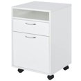 thumbnail image 1 of Demi Bonn Rolling Filing Cabinet with Castors, File Cabinet Printer Stand with Drawer and Cabinet for Home Office, White, 1 of 11
