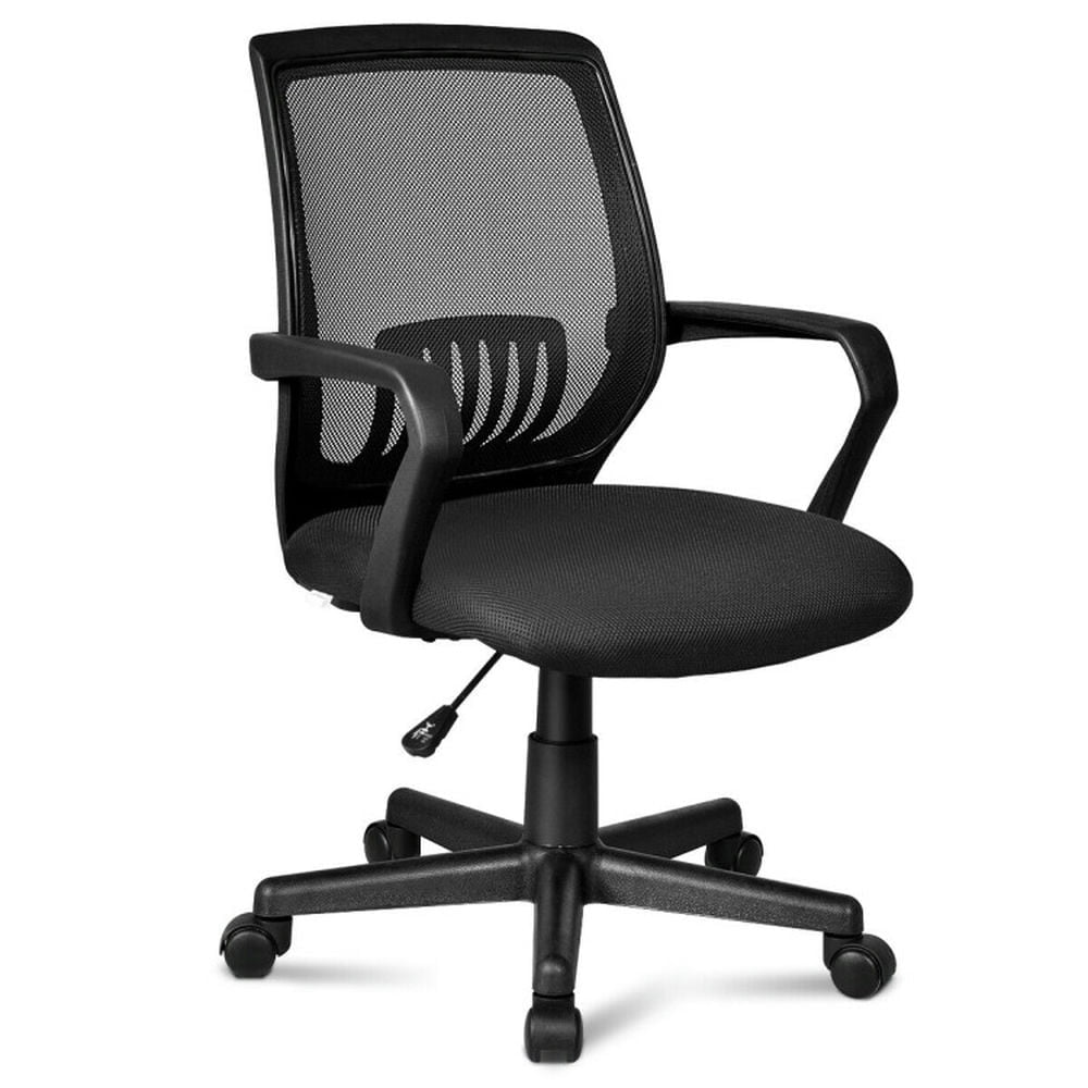 Demi Bonn Rolling Swivel Mesh Office Chair with Lumbar Support Adjustable for Home, Bedroom, Study, Black