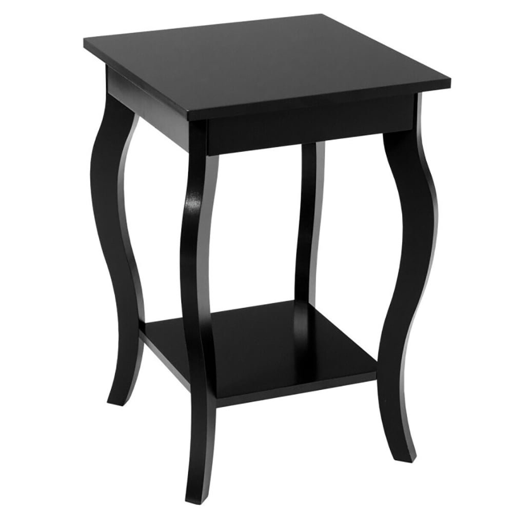 Finihen Round End Side Table, Sofa Couch Table with Storage Shelf, Accent Sofa End Side Table, for Small Spaces, Living Room, Bedroom, Black Finihen Round End Side Table, Sofa Couch Table with Storage Shelf, Accent Sofa End Side Table, for Small Spaces, Living Room, Bedroom, Black