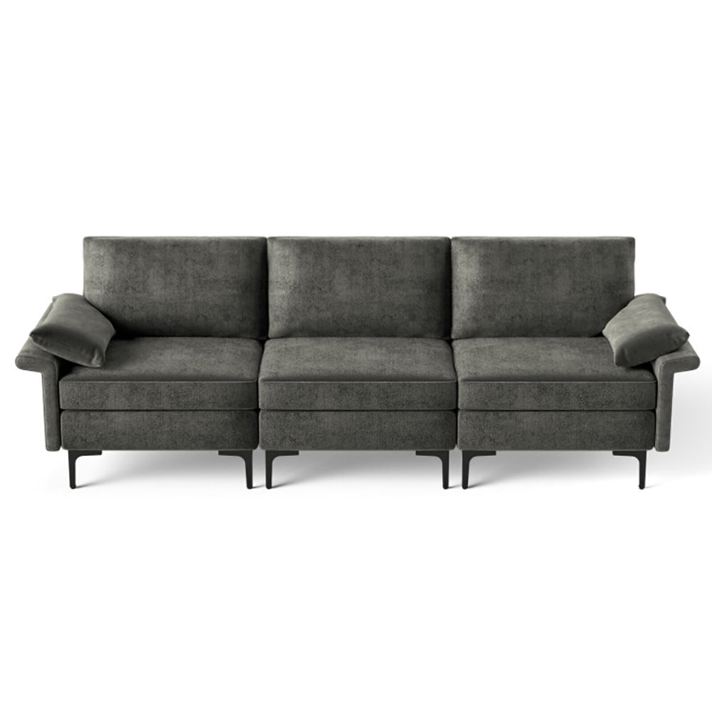 Finihen Sectional Sofa Couch, 3-Seat Sofa, Large 3-Seat Sofa Sectional with Metal Legs for 3-4 people, for Living Room, Bedroom, Gray Finihen Sectional Sofa Couch, 3-Seat Sofa, Large 3-Seat Sofa Sectional with Metal Legs for 3-4 people, for Living Room, Bedroom, Gray