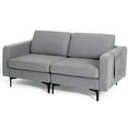 thumbnail image 1 of Demi Bonn Sectional Sofa Couch, Convertible Sectional Sofa with Reversible Ottoman-2-Seat, for Living Room, Gray, 1 of 8