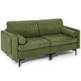 thumbnail image 1 of Demi Bonn Sectional Sofa Couch, Loveseat Sofa, Modern Loveseat Sofa with 2 Bolsters and Side Storage Pocket, for Living Room, Army Green, 1 of 7