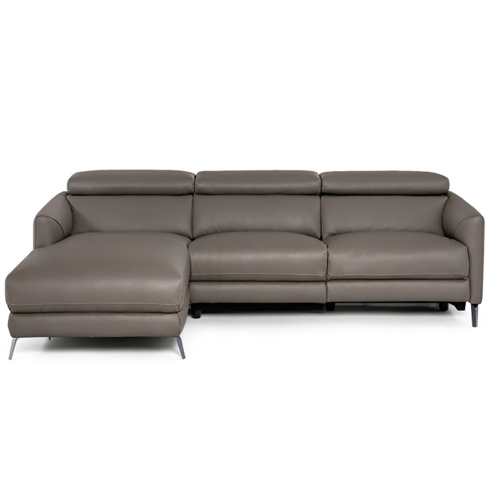 Finihen Sectional Sofa, Leather Sofa Bed, Leather Air Power Reclining Sectional Sofa with Adjustable Headrests, for Living Room, Gray Finihen Sectional Sofa, Leather Sofa Bed, Leather Air Power Reclining Sectional Sofa with Adjustable Headrests, for Living Room, Gray