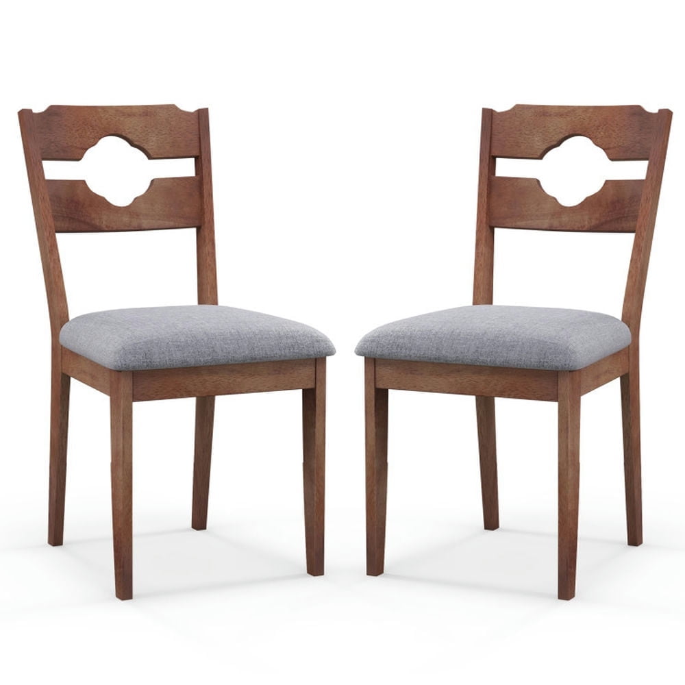 Demi Bonn Set of 2 Dining Chair Fabric Upholstered Kitchen Chairs with Padded Seat and High Back for Dining Room Living Room, Brown