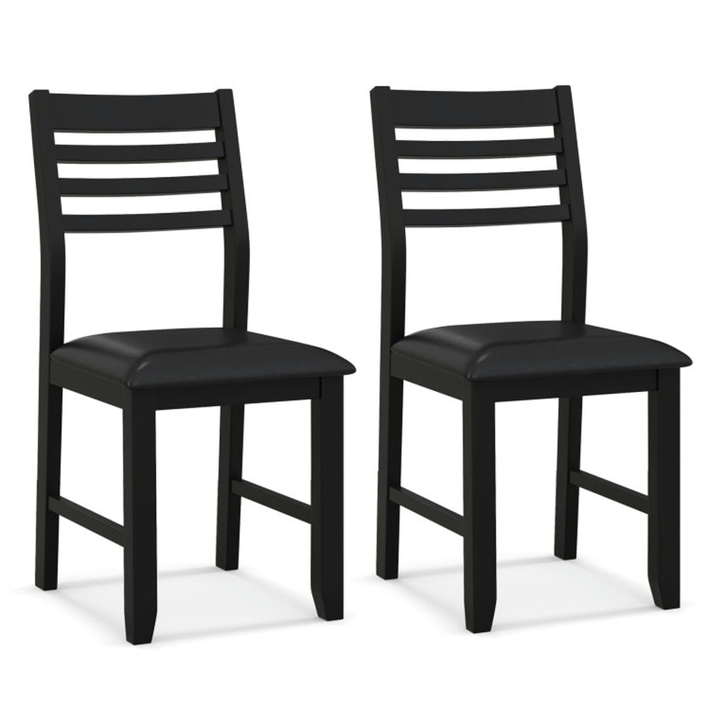 Finihen Set of 2 Dining Chair with Rubber Wood Frame and Padded Cushion for Dining Room Living Room, Black Finihen Set of 2 Dining Chair with Rubber Wood Frame and Padded Cushion for Dining Room Living Room, Black
