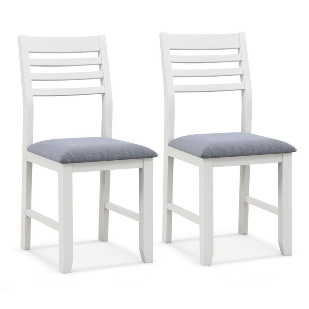 Finihen Set of 2 Dining Chair with Rubber Wood Frame and Padded Cushion for Dining Room Living Room, White Finihen Set of 2 Dining Chair with Rubber Wood Frame and Padded Cushion for Dining Room Living Room, White