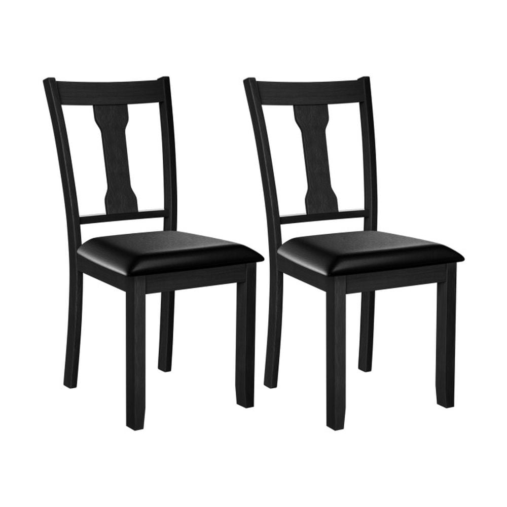Finihen Set of 2 Dining Chair with Rubber Wood Frame and Upholstered Padded Seat for Dining Room Living Room, Black Finihen Set of 2 Dining Chair with Rubber Wood Frame and Upholstered Padded Seat for Dining Room Living Room, Black