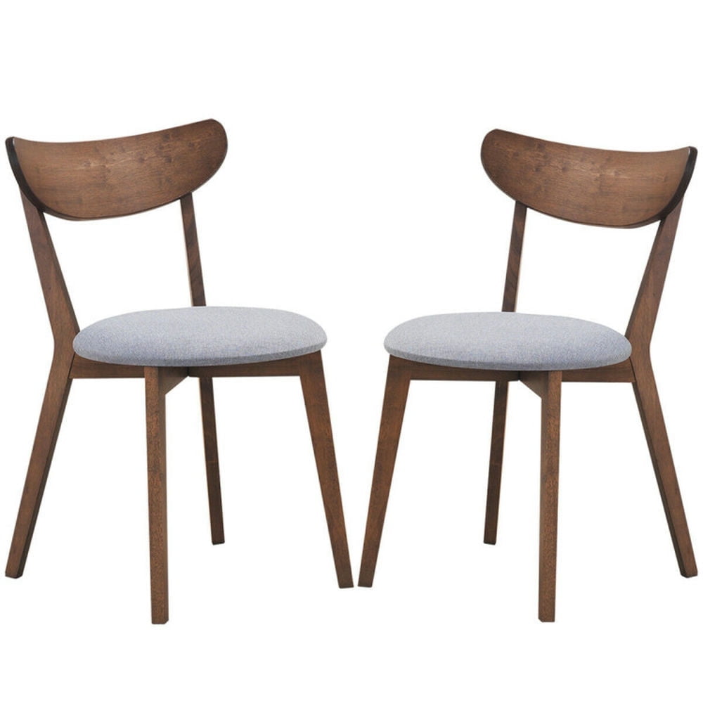 Demi Bonn Set of 2 Dining Chairs Upholstered Curved Back Side for Dining Room Living Room, Brown