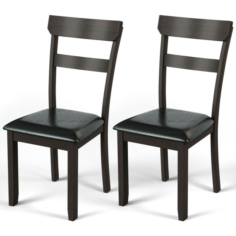 Finihen Set of 2 Dining Chairs With Rubber Wood Frame and Upholstered Faux Leather Seat for Dining Room Living Room, Green Finihen Set of 2 Dining Chairs With Rubber Wood Frame and Upholstered Faux Leather Seat for Dining Room Living Room, Green
