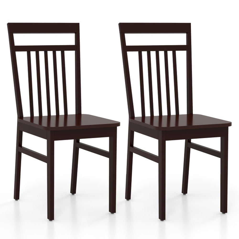 Demi Bonn Set of 2 Farmhouse Dining Chair with Slanted High Backrest for Dining Room Living Room, Brown