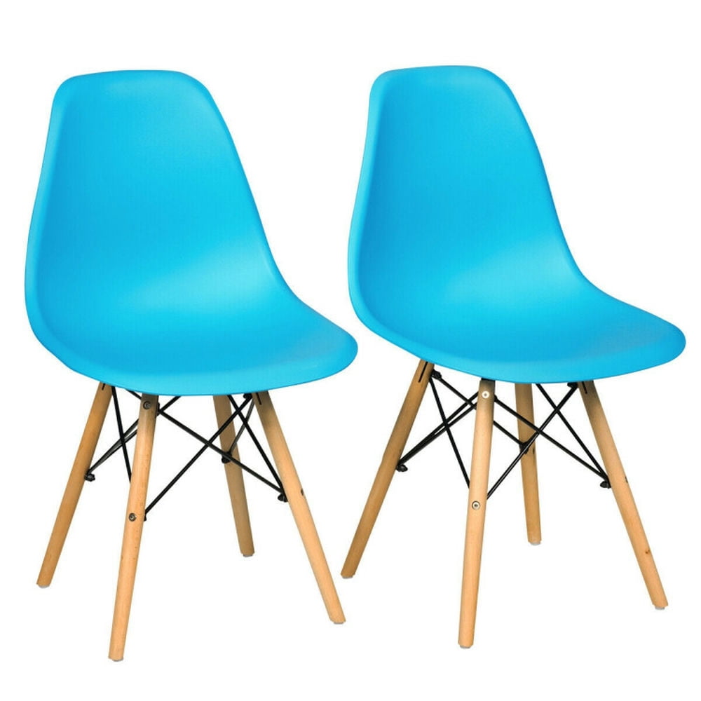 Finihen Set of 2 Mid-Century Dining Chairs, Modern DSW Dining Side Chair, Blue Finihen Set of 2 Mid-Century Dining Chairs, Modern DSW Dining Side Chair, Blue