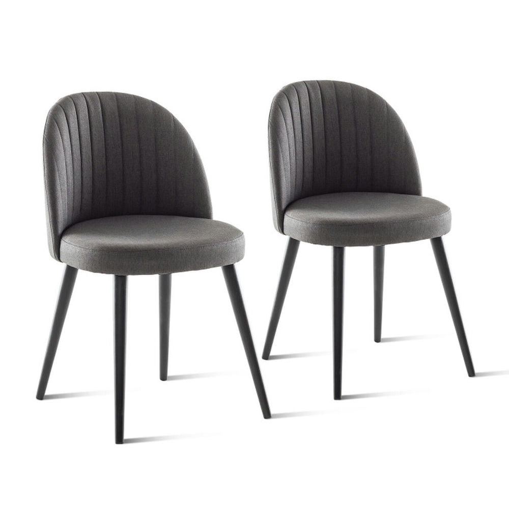 Finihen Set of 2 Modern Mid-back Armless Dining Chairs with Wood Legs for Dining Room Living Room, Gray Finihen Set of 2 Modern Mid-back Armless Dining Chairs with Wood Legs for Dining Room Living Room, Gray