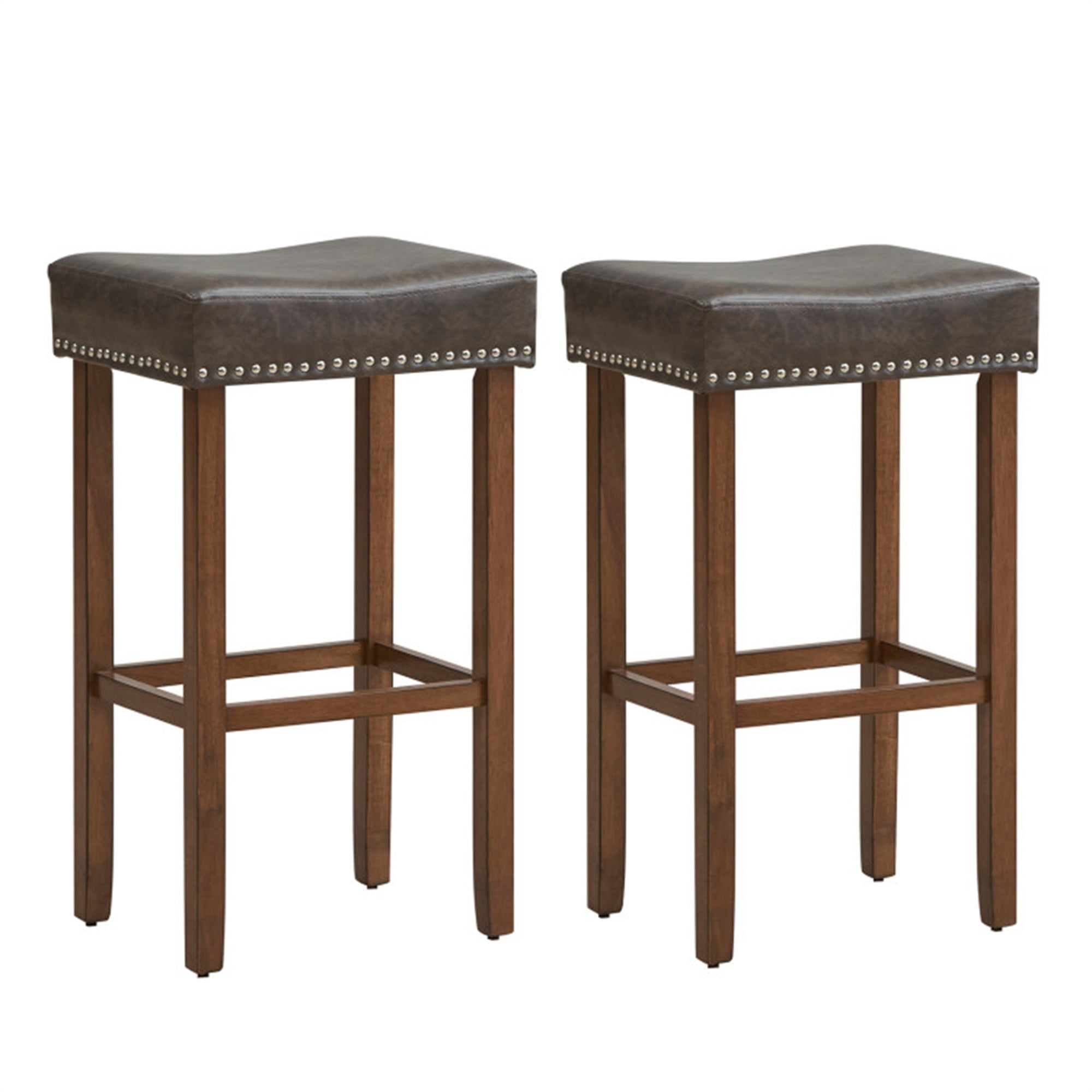 Finihen Set of 2 Upholstered Bar Stools with Footrests for Counter, Modern Kitchen Dining Chair, Gray Finihen Set of 2 Upholstered Bar Stools with Footrests for Counter, Modern Kitchen Dining Chair, Gray