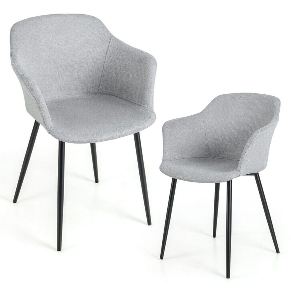 Finihen Set of 2 Upholstered Dining Chair with Ergonomic Backrest Design, Modern Living Dining Room Arm Chairs, White Finihen Set of 2 Upholstered Dining Chair with Ergonomic Backrest Design, Modern Living Dining Room Arm Chairs, White