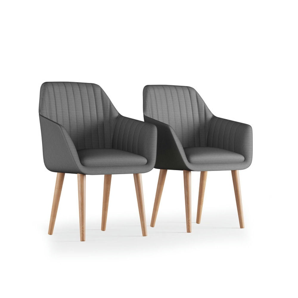 Finihen Set of 2 Upholstered Dining Chairs with Soft Padded Cushion for Dining Room Living Room, Gray Finihen Set of 2 Upholstered Dining Chairs with Soft Padded Cushion for Dining Room Living Room, Gray