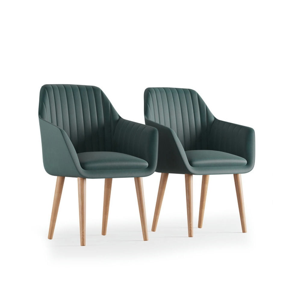 Finihen Set of 2 Upholstered Dining Chairs with Soft Padded Cushion for Dining Room Living Room, Green Finihen Set of 2 Upholstered Dining Chairs with Soft Padded Cushion for Dining Room Living Room, Green