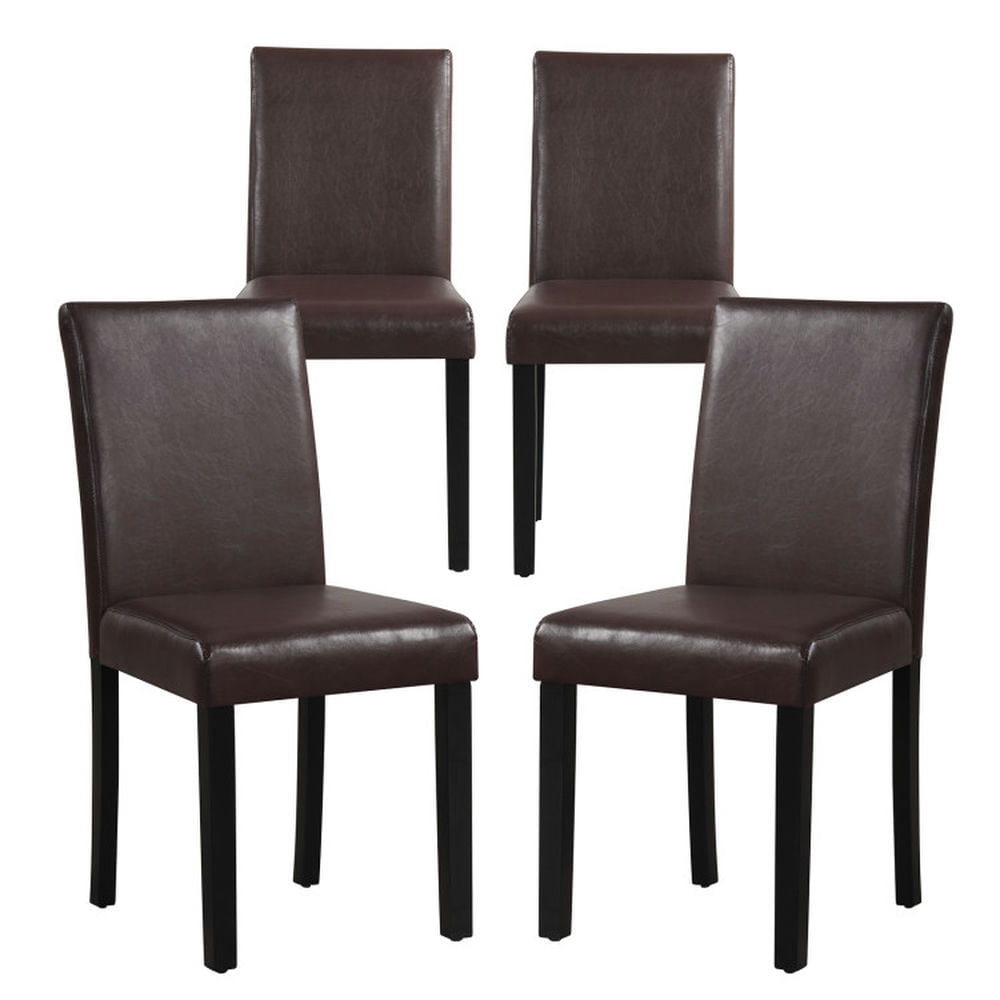 Finihen Set of 4 Dining Chair Upholstered Kitchen Chairs with Wood Frame for Dining Room Living Room, Brown Finihen Set of 4 Dining Chair Upholstered Kitchen Chairs with Wood Frame for Dining Room Living Room, Brown