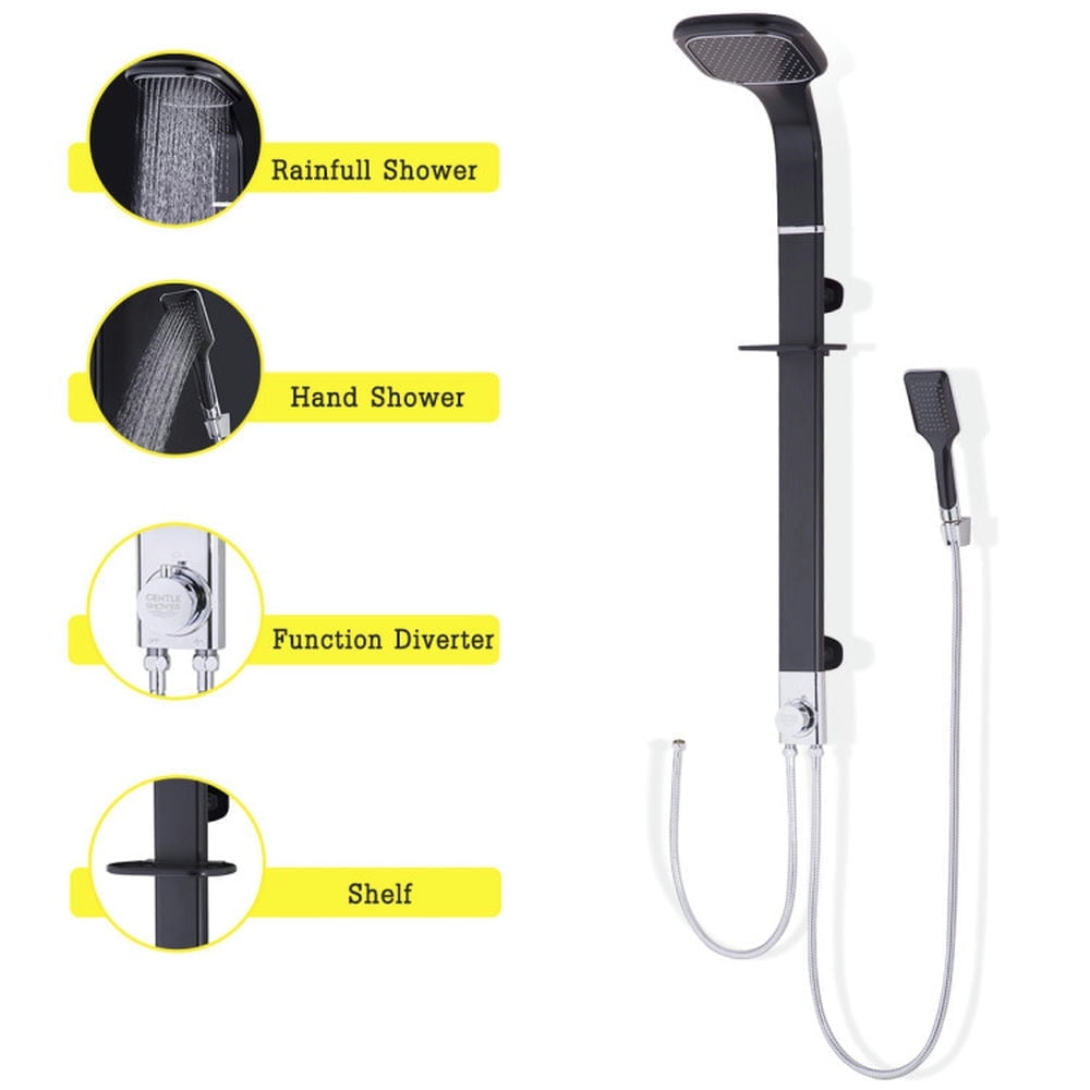 Demi Bonn Shower Panel, Shower Panel Tower System, 43 Inch Aluminium Alloy Shower Panel with Shower Head, Black