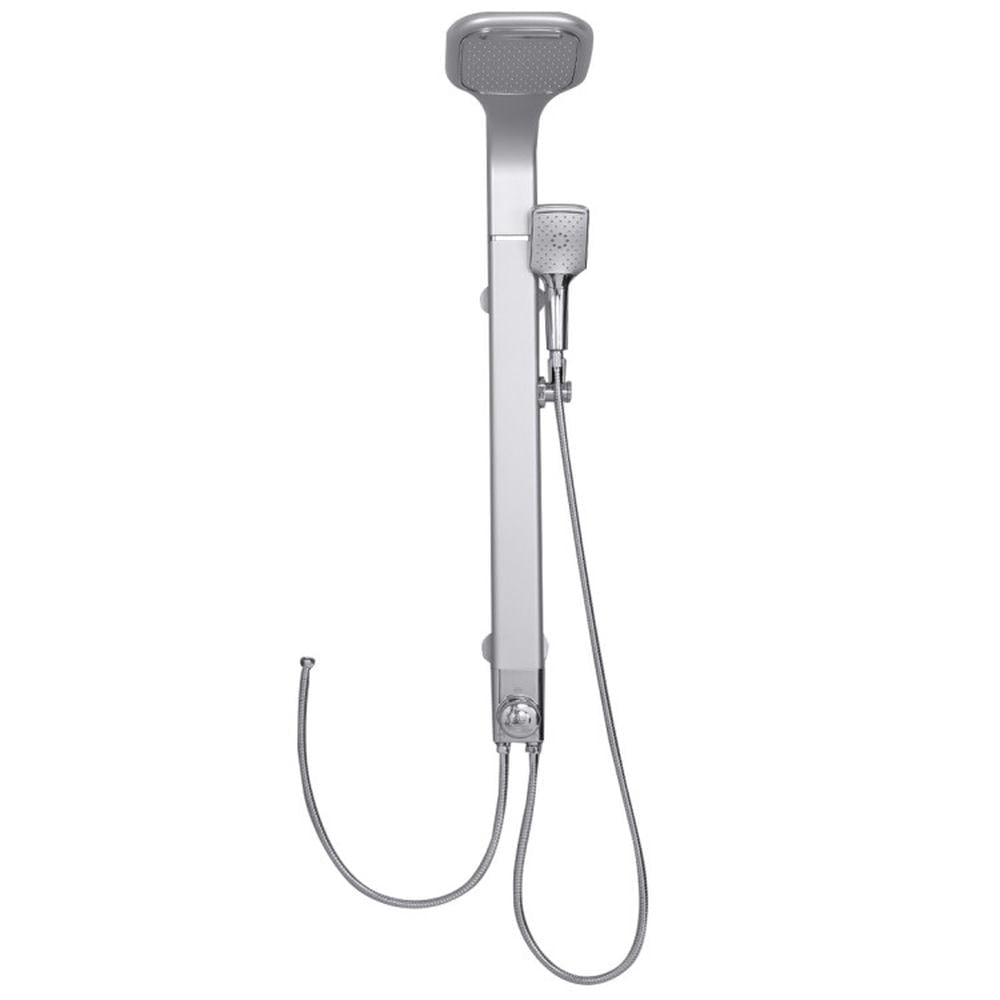 Demi Bonn Shower Panel, Shower Panel Tower System, 44 Inch Aluminium Alloy Panel Rainfall Shower Column with Hand Shower, Silver