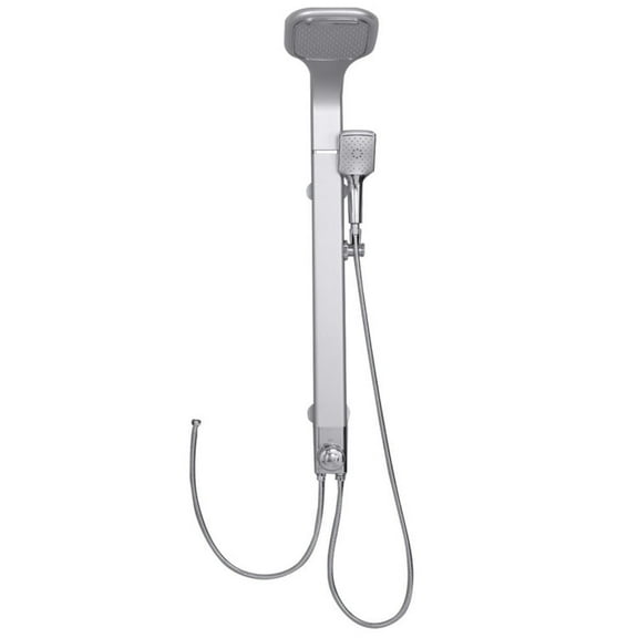 Demi Bonn Shower Panel, Shower Panel Tower System, 44 Inch Aluminium Alloy Panel Rainfall Shower Column with Hand Shower, Silver
