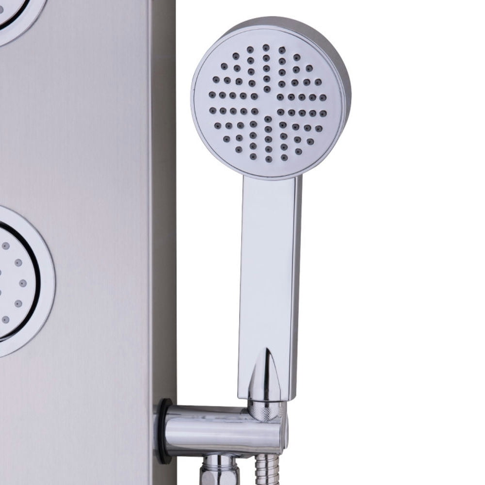 Demi Bonn Shower Panel, Shower Panel Tower System, 47 Inch Stainless Shower Panel with Massage Jets Hand Shower, Silver