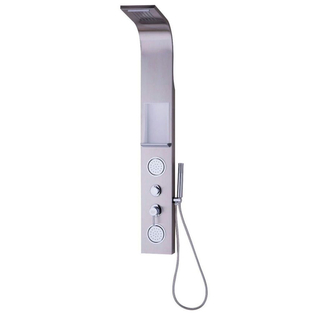 Finihen Shower Panel, Shower Panel Tower System, 57 Inch Stainless Steel Massage Jets Hand Shower Shower Panel, Silver Finihen Shower Panel, Shower Panel Tower System, 57 Inch Stainless Steel Massage Jets Hand Shower Shower Panel, Silver