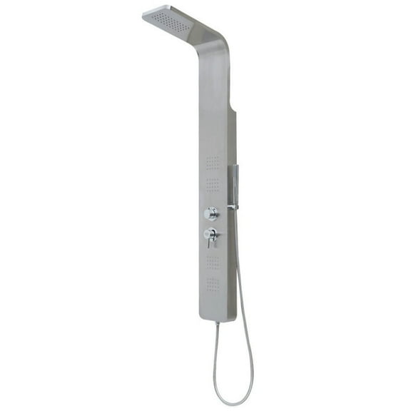 Demi Bonn Shower Panel, Shower Panel Tower System, 57 Inch Stainless Steel Rainfall Shower Panel, Silver