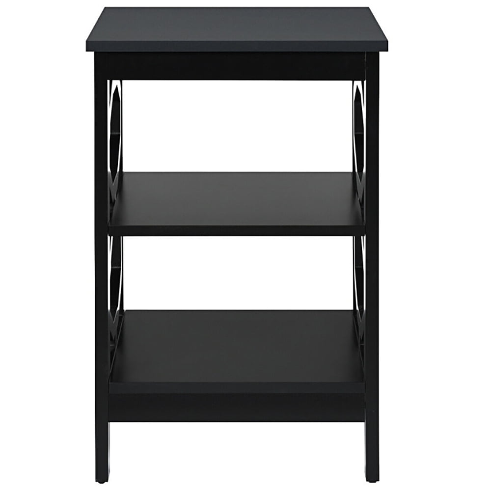 Finihen Side End Table, 3-tier Nightstand Sofa Side End Accent Table, Bed Side Tables, for Living Room, Bedroom, Black Finihen Side End Table, 3-tier Nightstand Sofa Side End Accent Table, Bed Side Tables, for Living Room, Bedroom, Black