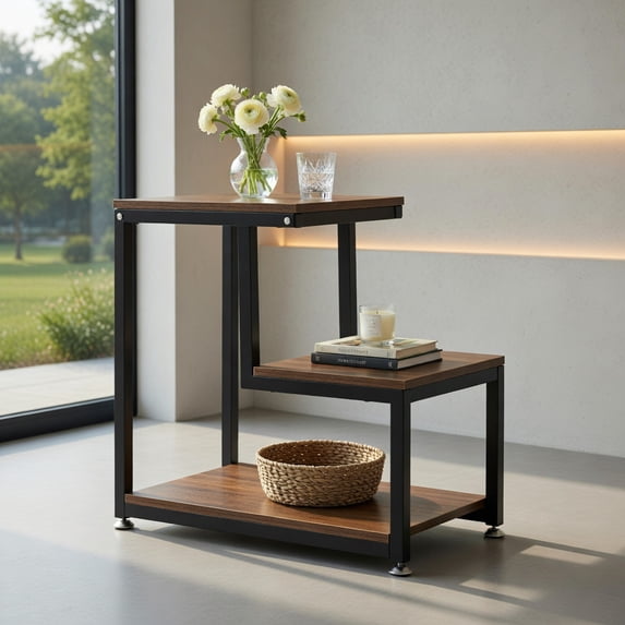 Demi Bonn Side Table, 3-Tier Ladder-Shaped Chair Side Table with ...
