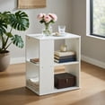 thumbnail image 1 of Demi Bonn Side Table, Rectangular Nightstand, 2-Tier Side End Table with Storage Shelves, for Living Room, Bedroom, White, 1 of 8
