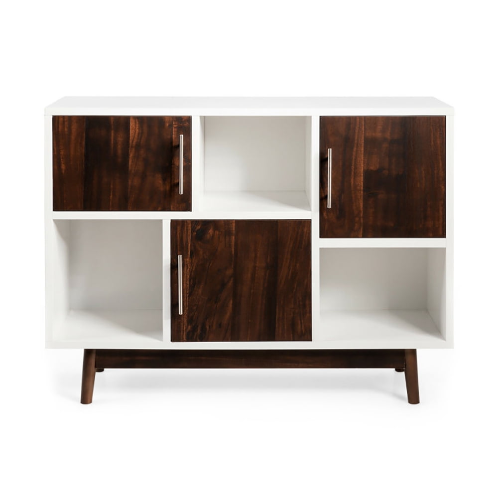 Finihen Sideboard Storage Cabinet, Television Stand, Wood Display Sideboard Storage Cabinet with Storage Compartments, for Living Room, Bedroom, Entryway, White
