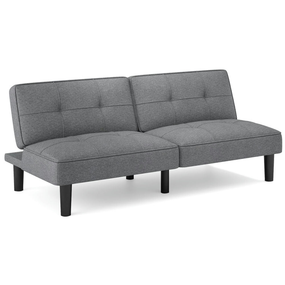 Finihen Sofa Bed, Convertible Sofa Bed, Convertible Folding Futon Sofa Bed with 6-Position Adjustable Backrest, for Living Room, Bedroom, Gray