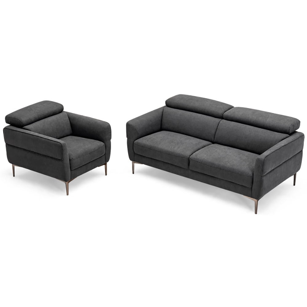 Finihen Sofa Set, Modern Sofa Couch, Modern Couched Sofa set with Adjustable Headrest, for Living Room, Bedroom, Gray