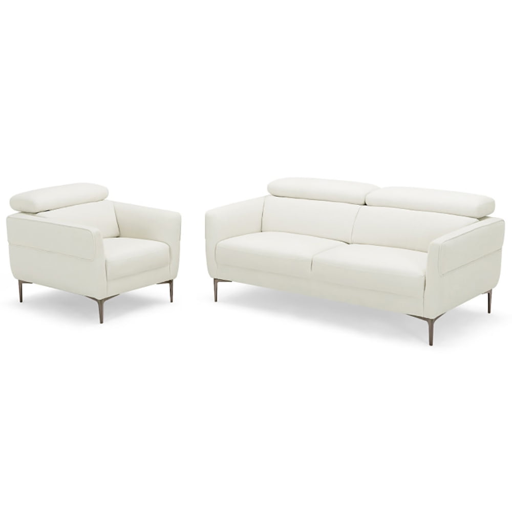 Finihen Sofa Set, Modern Sofa Couch, Modern Couched Sofa set with Adjustable Headrest, for Living Room, Bedroom, White